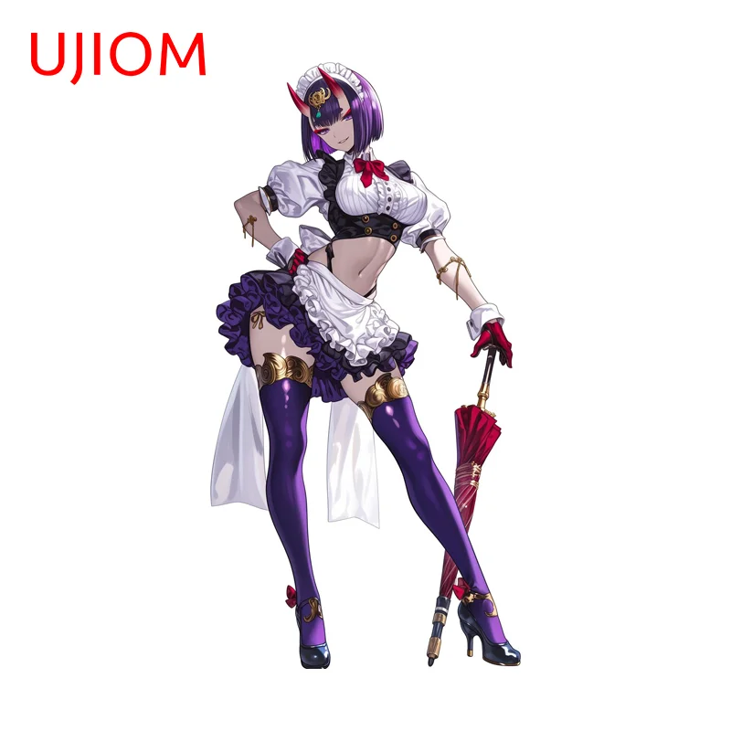 UJIOM Maid Uniform Succubus Attractive Big Chest Wall Sticker Fashion Waterproof Vinly Decal Suitable For Kitchen Cupboard