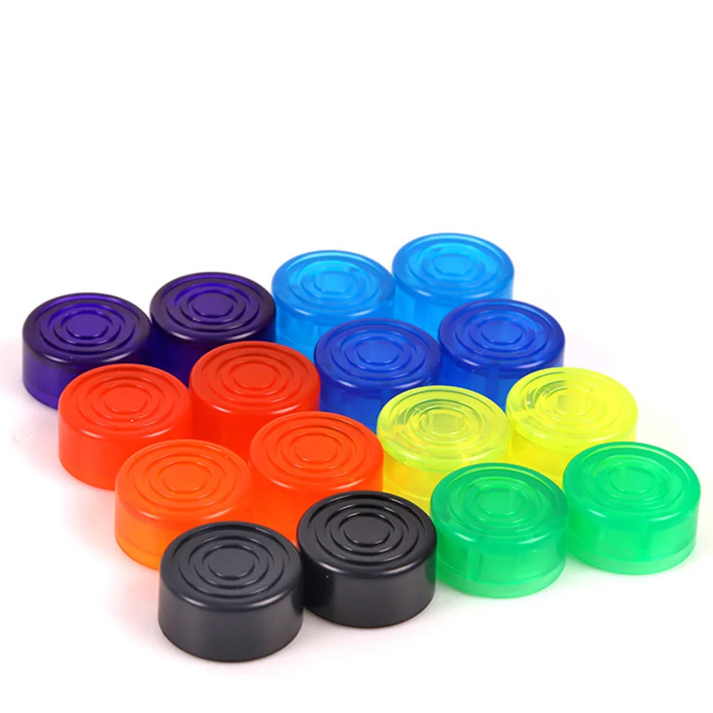 

6Pcs Guitar Pedal Footswitch Toppers Anti-Slip Colorful Foot Caps Enlarged Surface Protection for Effect Pedal Yellow Red Purple