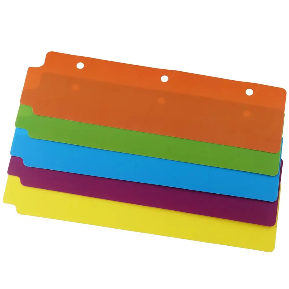 5Pcs Mini Binder Divider 3 Ring Colorful Index Dividers Notebook Plastic Bookmark Office