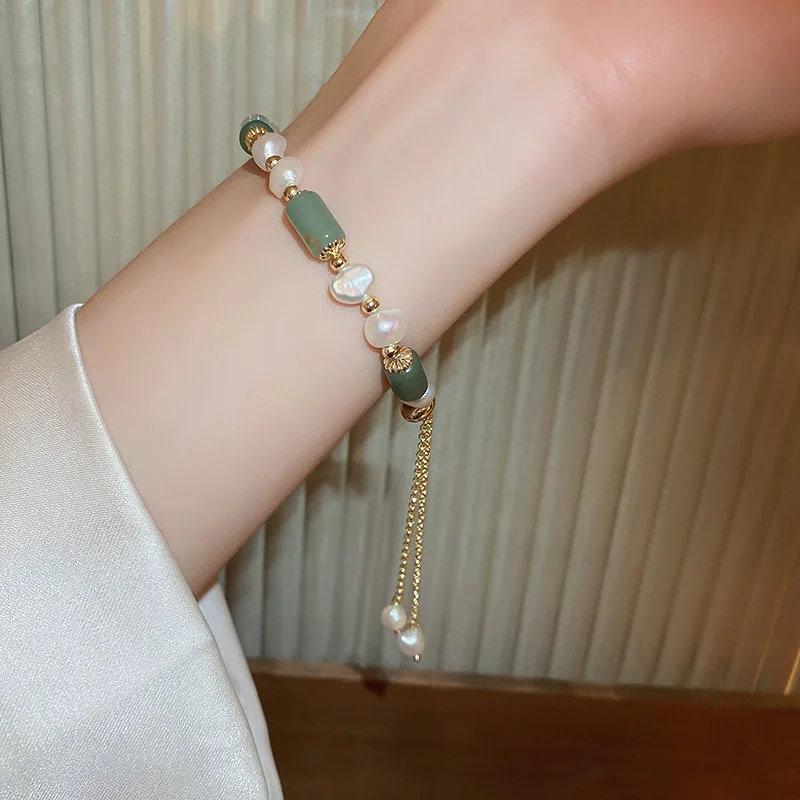 100% natürliche Süßwasser Perle & Jade Stein 14K Gold Gefüllt Weiblichen Charme Armband Schmuck Für Frauen Neue Jahr Geschenke nie Verblassen – Detail 8