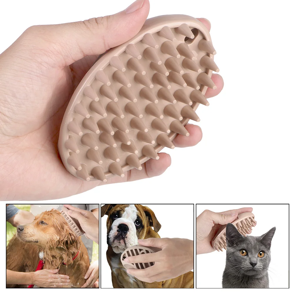 Limpiador de cerdas de silicona suave para cachorros, cepillo de limpieza rápida, peine para perros y gatos, herramientas de lavado para mascotas, cepillo de masaje, productos para mascotas