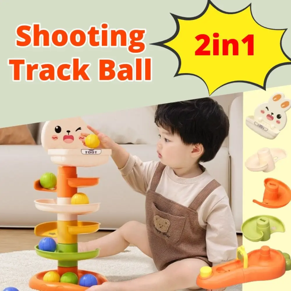 

Rotating Design Ball Drop Roll Swirling Tower Press Mechanism Learning Cognize Rabbit Rail Car Ball Toys Hand Eye Coordination