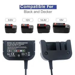Chargeur de batterie Ni-CD Ni-laissée pour Black & Decker 9.6V-18V Remplacement A12 user ins A12-X B18 user ins B14 user ins B12 user ins B96 Outils électriques HPB18-OPE