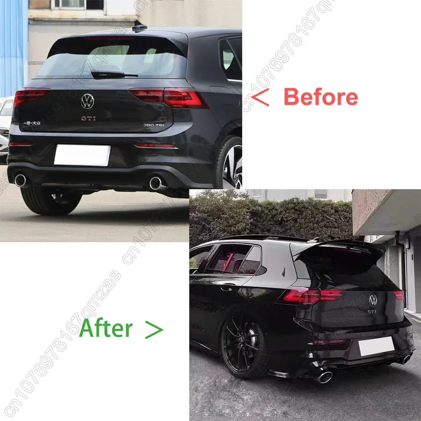 Black CS ClubSport Style Roof Spoiler Wing Kit Tuning For VW Golf 8 MK8 GTI GTD R 2020-2023 Car Rear Trunk Boot Spoiler Wing