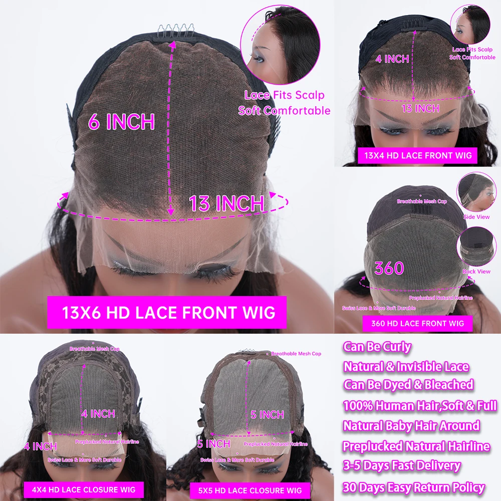 13x4 13x6 Hd Lace Frontal Wig Human Hair Straight Lace Front Wigs For Women Glueless Wig Ready To Wear 4x4 5x5 Lace Closure Wig