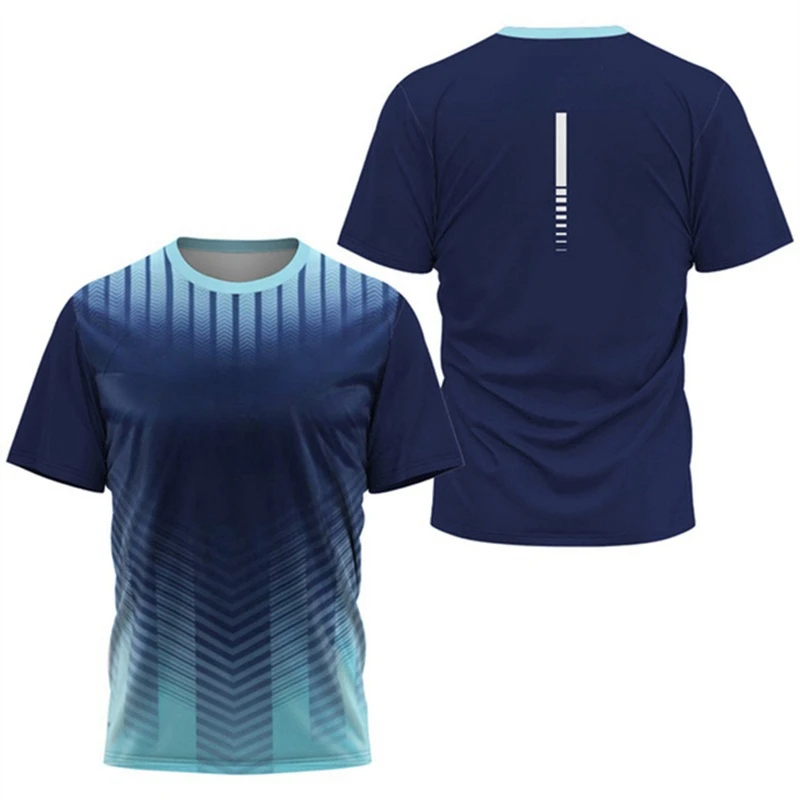 Men Gym Sportswear Fashion T-Shirts Summer Outdoor Run Fitness Breathable Short Sleeve Letter Badminton Training O-Neck Gym Tops