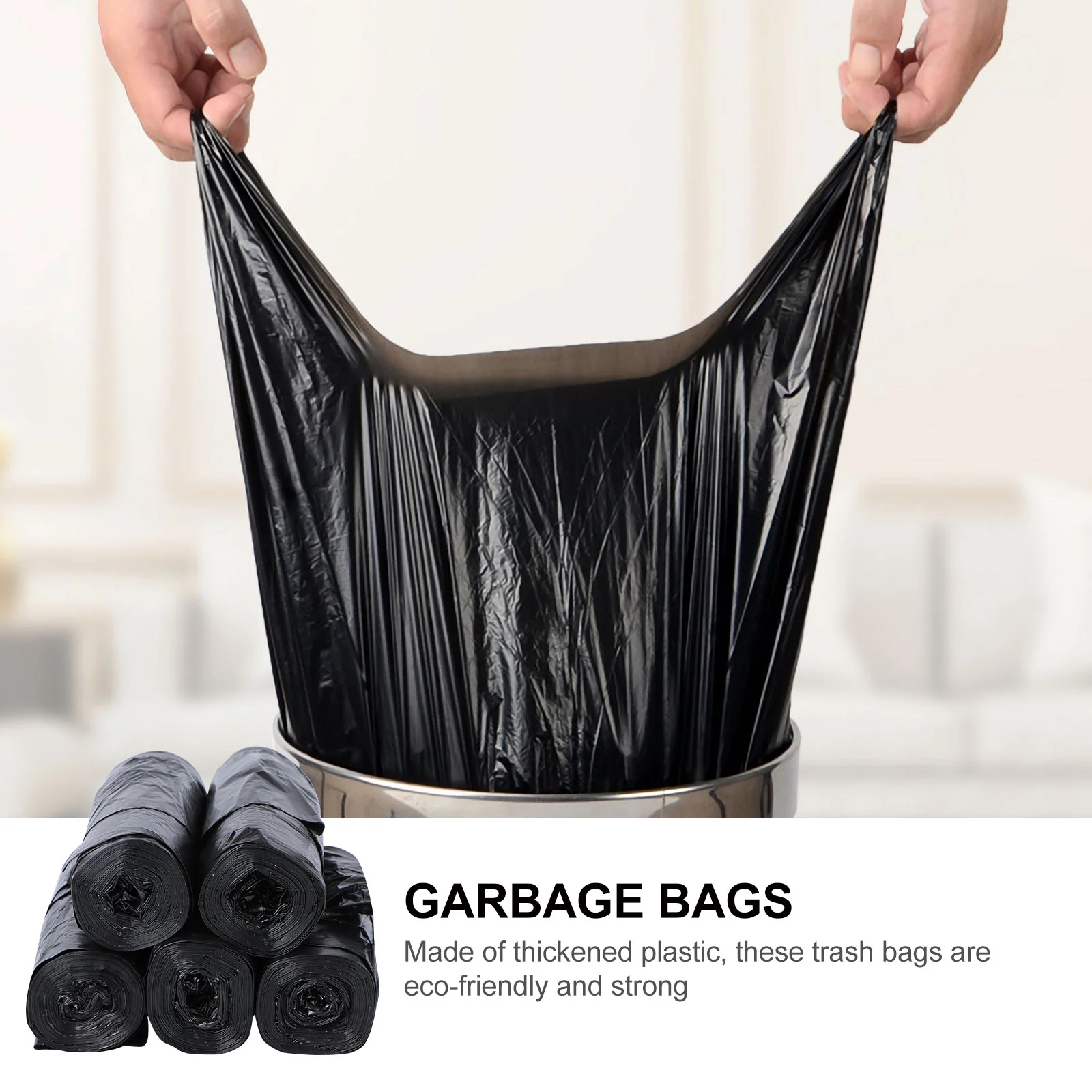 5 Rolls Rubbish Bag Purple Office Trash Bags Refuse Sacks Garbage Biodegradable Portable