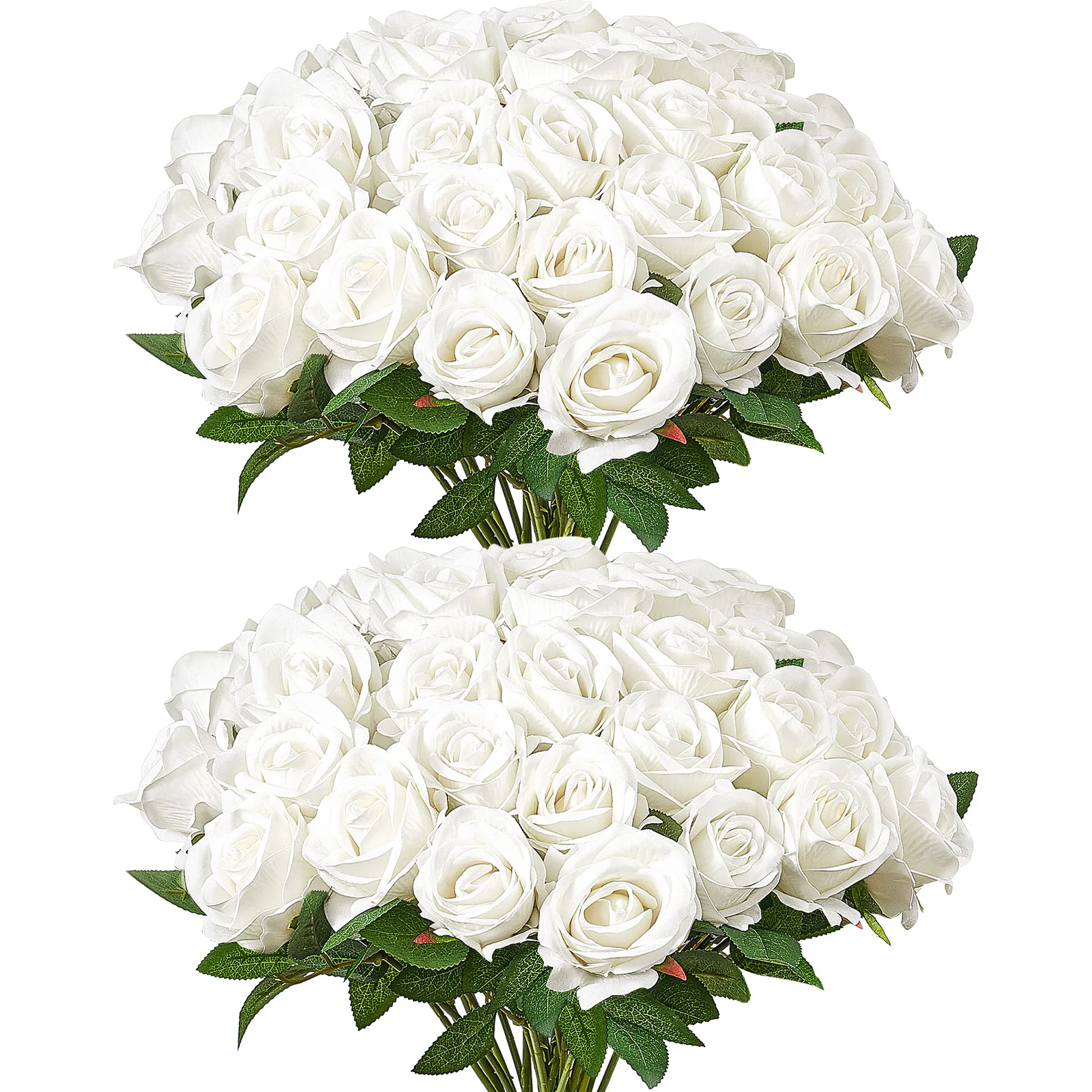 VEVOR Artificial Flowers 60/120/500pcs Real Looking White Foam Fake Roses Bulk White/Red Faux Bridal Shower for DIY Wedding