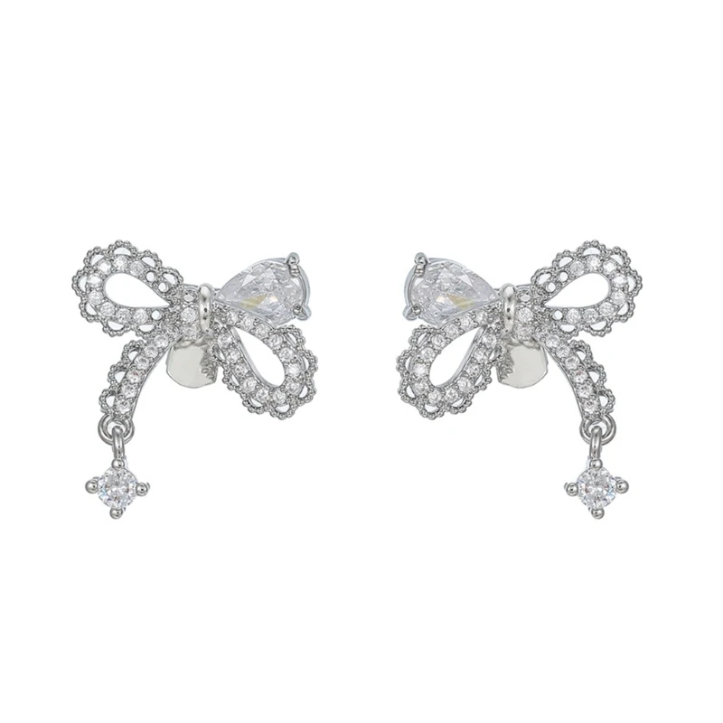 Silberner Ohrhörer-Charm-Ohrclip für FreeClip 1/2 Open-Ear-Ohrhörer, Paar mit Schmetterlingsschleifen-Design, einfacher – Detail 1