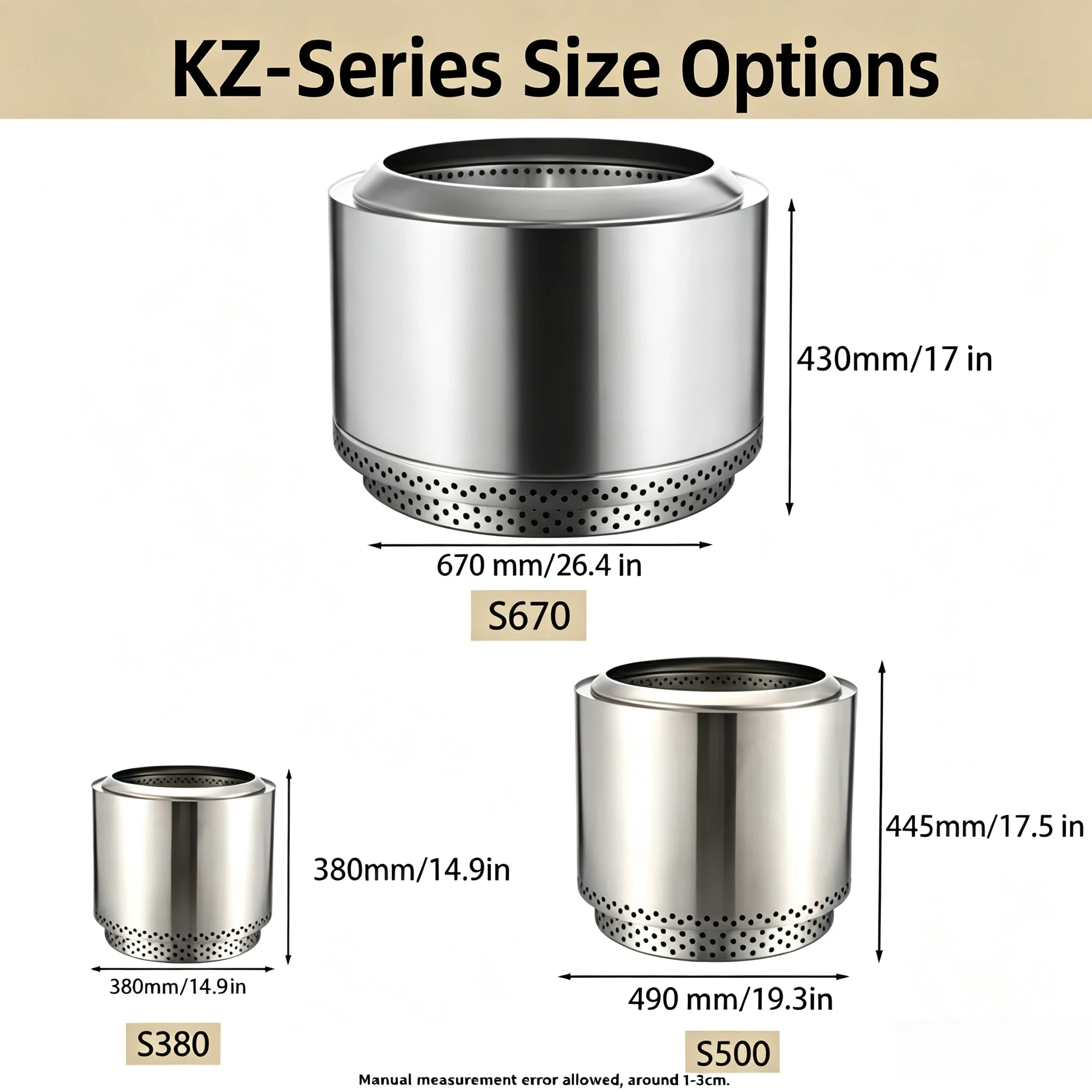 Upgraded Large Capacity Smokeless Stainless Steel Fire Pit Outdoor Wood Stove With Spark Guard For Garden Camping
