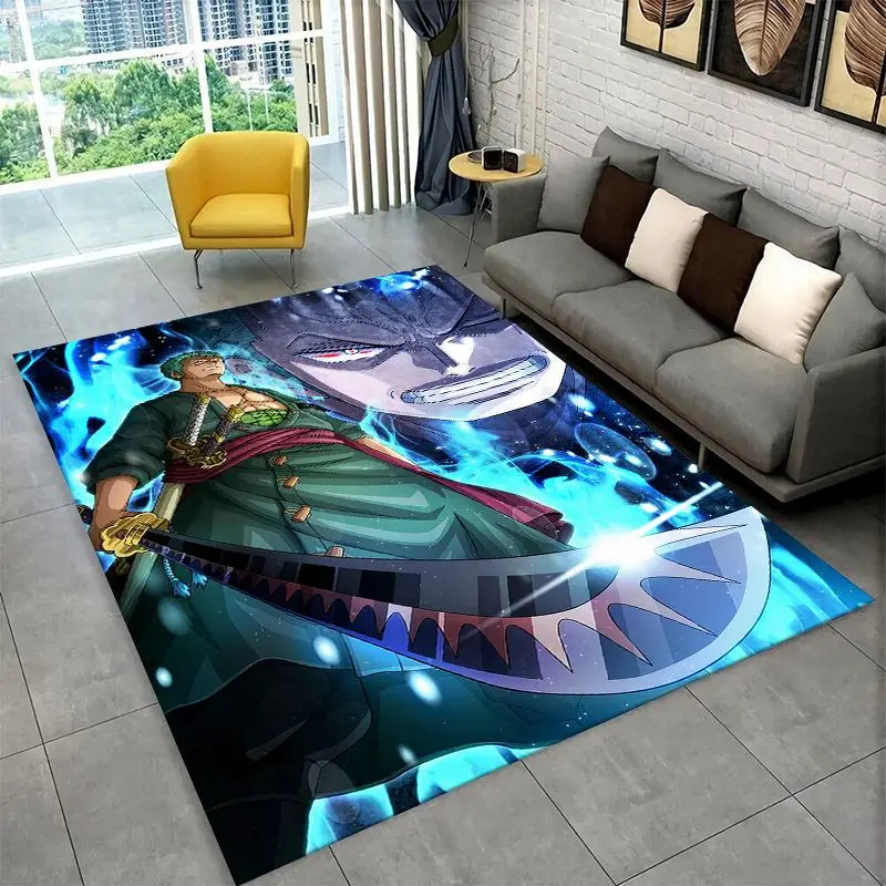 Classic Anime One P-Piece Cartoon Zoro Non-Slip Area Rug for Living Room,Bedroom,Playroom,Soft Carpet Floor Mat Home Decor Rug