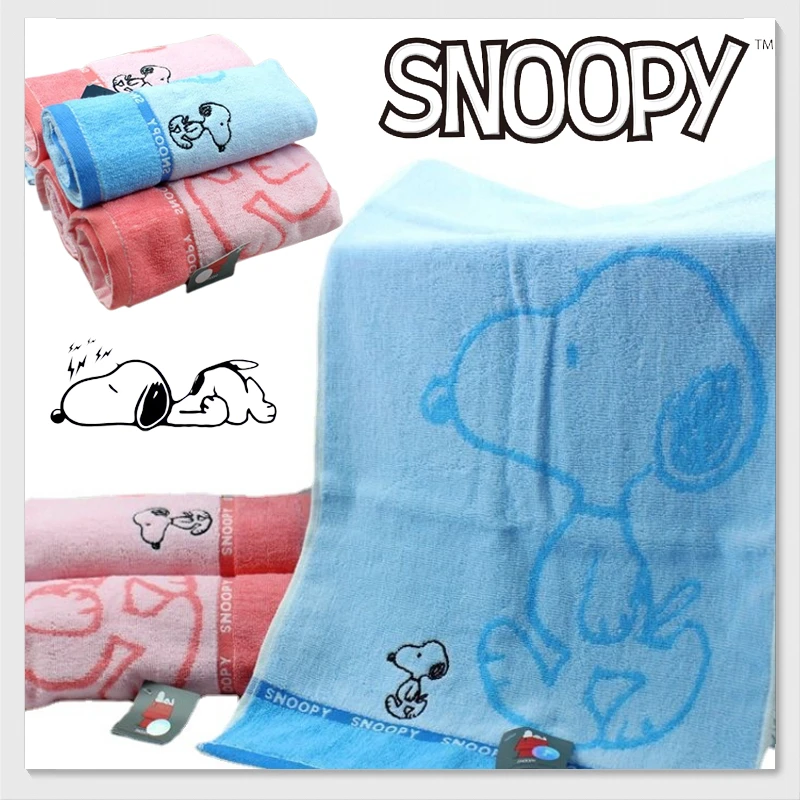 Toalla de algodón Snoopy de 60x30cm, toalla gruesa con absorción de agua para adultos y niños, toalla facial suave de afinidad, paño facial bonito de dibujos animados para niños