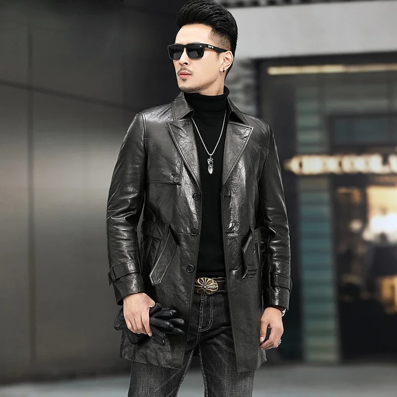 Genuine Leather Jacket Men Natural Leather Coat for Men Jackets Korean Fashion Real Sheep Leather Suit Coats Male Autumn Winter