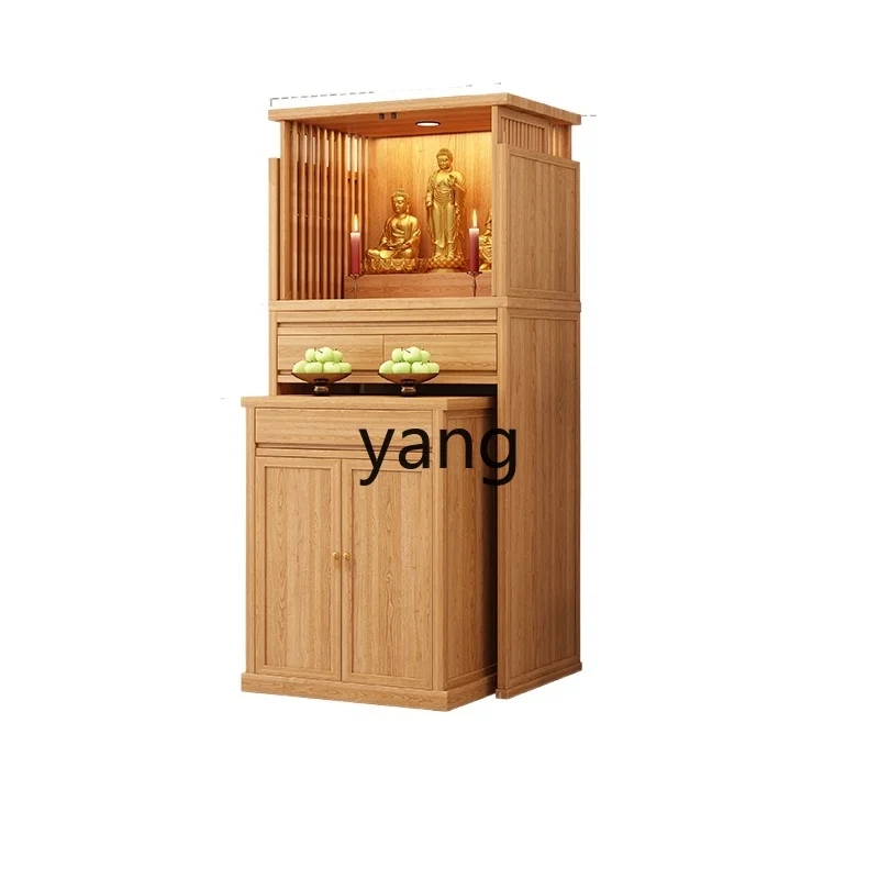 

L'm'm New Chinese Style Solid Wood Buddha Niche with Door-God Table Cabinet Clothes Closet Worship Table