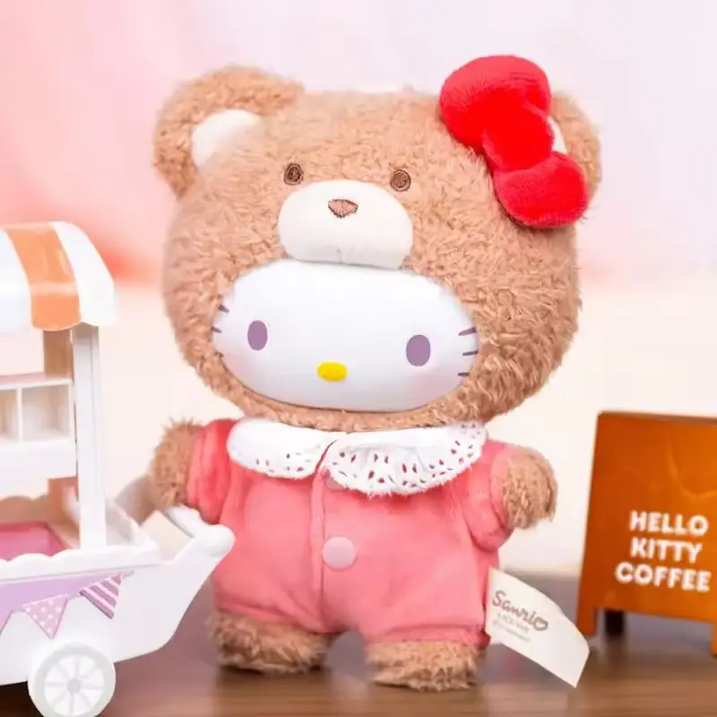 

New Sanrio Family Latte Vinyl Plush Blind Box Pendant Kawaii Doll Kuromi Cinnamoroll Melody Hello Kitty Figure Kid Festival Gift
