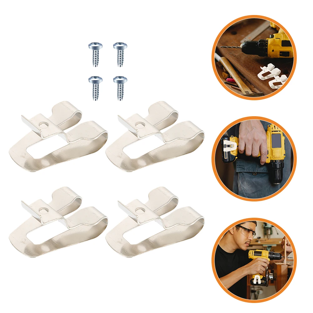 

4Pcs Waist Buckle Hook Heavy Duty Steel Belt Clip for Keys Tool Mount Hook Driver Accessories Spare Replacement