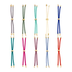 10Pcs Braided Twisted Nylon Cords with Adjustable Extension Tail Chain Lobster Clasps Connector For Bracelet Jewelry DIY Making