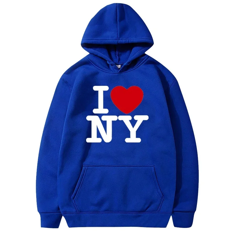 Sudadera con capucha I Love NY para hombre y mujer, suéter informal a la moda, 8 colores