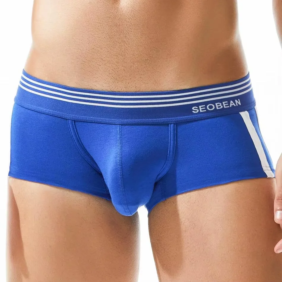 Cotton Bulge Boxy Underwear for Men Low Waist U Convex Pouch Boxers Shorts Breathable Comfortable Sweat Absorption Sports Trunks