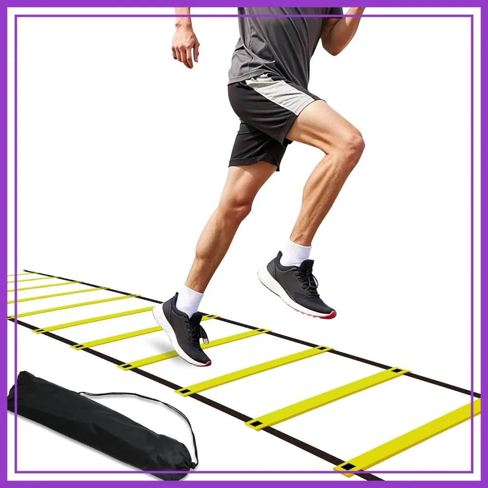 

Adjustable Agility Speed Ladder with Carry Bag - Soccer, Football, Speed Training Equipment for Footwork Drills