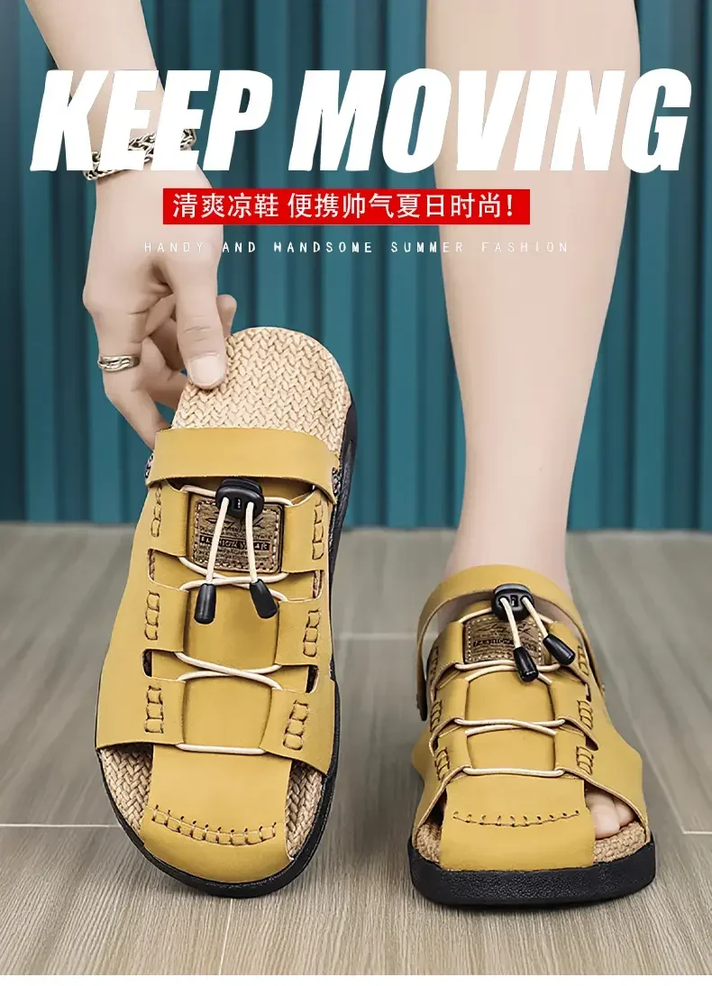 Season Transition Men Summer Slippers Casual Anti Slip Practical Design Student Daily Matching Footwear
