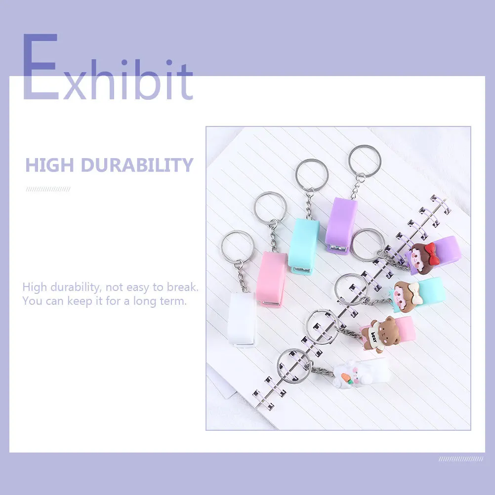 1 مجموعة دباسة صغيرة معلقة المفاتيح المحمولة دباسة كتاب ملزمة أداة صغيرة خفيفة الوزن مكتب القرطاسية كتاب أداة تجليد