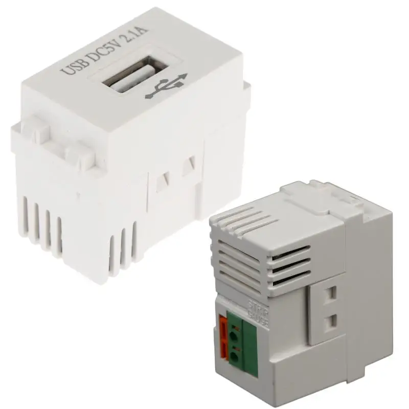 【C】1Pcs 220V Socket 5V2.1A Mobile Phone Charging Panel USB Power Module 5V Transformer Charging Power Switching Adapter