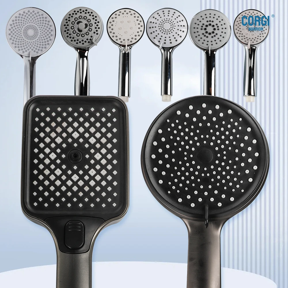 Shower Head Handheld High Pressure Powerful Rain Showerhead 3 or 5 Modes ABS Plastic Clean Tub Tile Pets Power Wash with Hose