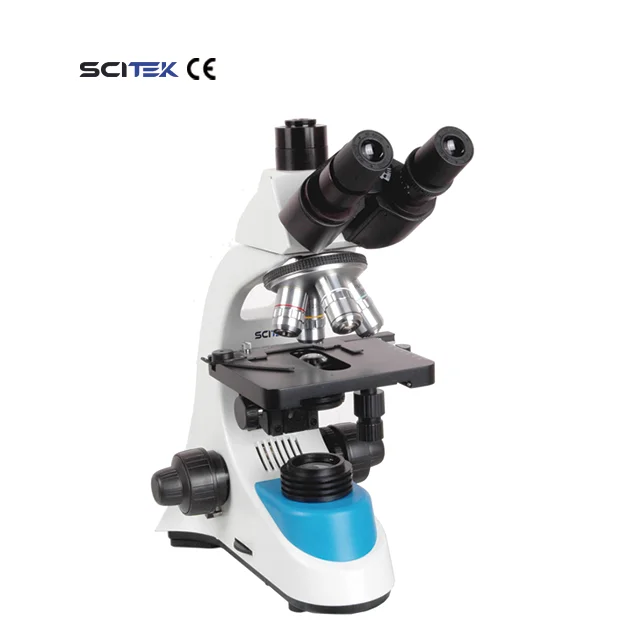 LED Light Source Biological Microscope, Trinocular Viewing Head for Viewing Finite Optical System  for Lab and School