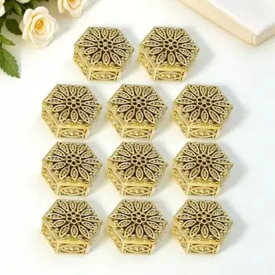 

12Pcs Candy Gift Boxes Decorative Hexagonal Candy Containers Party Favor Packaging Wedding Treat Storage Sugar Storage Box