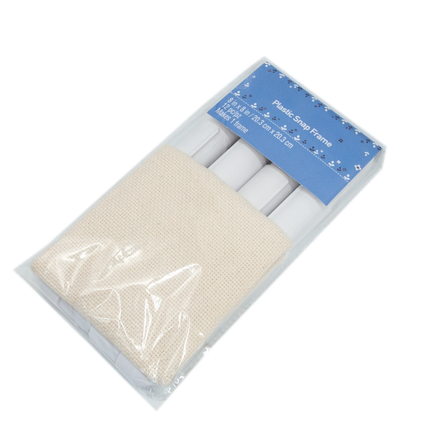 Embroidery Frame Kits 8*8 Inch PVC Tube Plastic Snap Frame With 28*28cm Monks Cloth For Cross-Stitch Punch needle DIY Crafts