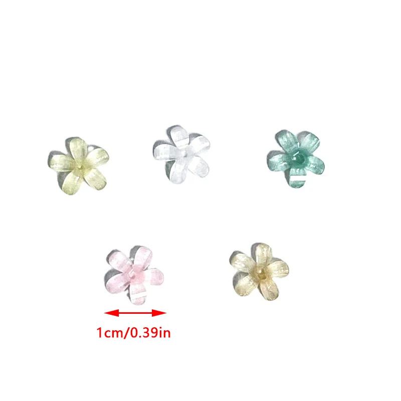 100pcs kawaii kleine Blumen nägel bezaubert Teile Acryl Blumen Strass Schmuck profession elle Accessoires elegantes Dekor Nail Art