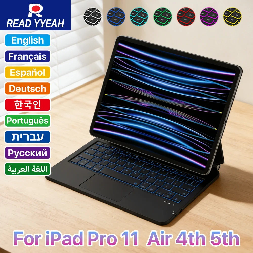 

Magic Office Wireless Keyboard for iPad 11th 10th Magnetic Case for iPad A3354 A3355 A3356 A2696 Smart Cover iPad Accessories