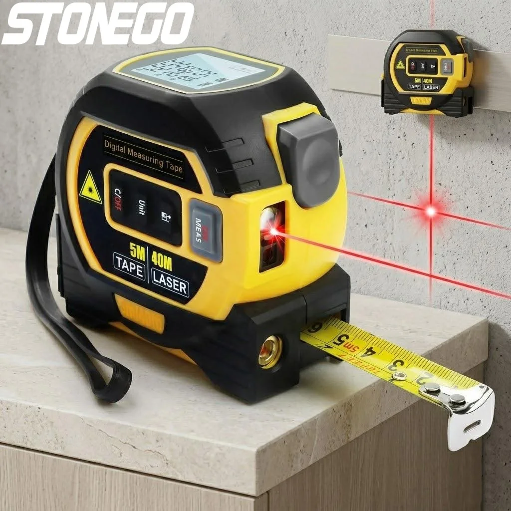 

High Precision 3-in-1 Laser Tape Measure 40M 60M Infrared Distance Measuring Smart Ruler Tool Instrument