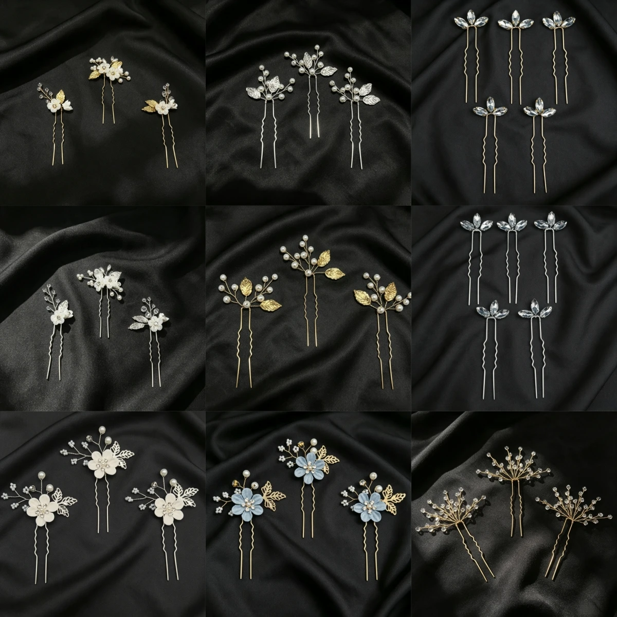 Rhinestone Crystal Pearl Flower Handmade Fashion Hair Clip Hairpin Bridal Wedding Hair Accessories Jewelry Hair Clip Hairpin