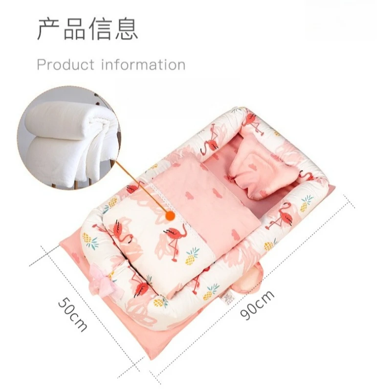 سرير أطفال من الساتان القطني بنسبة 60%، سرير لحديثي الولادة قابل للطي، سرير أطفال بيونيك متعدد الوظائف