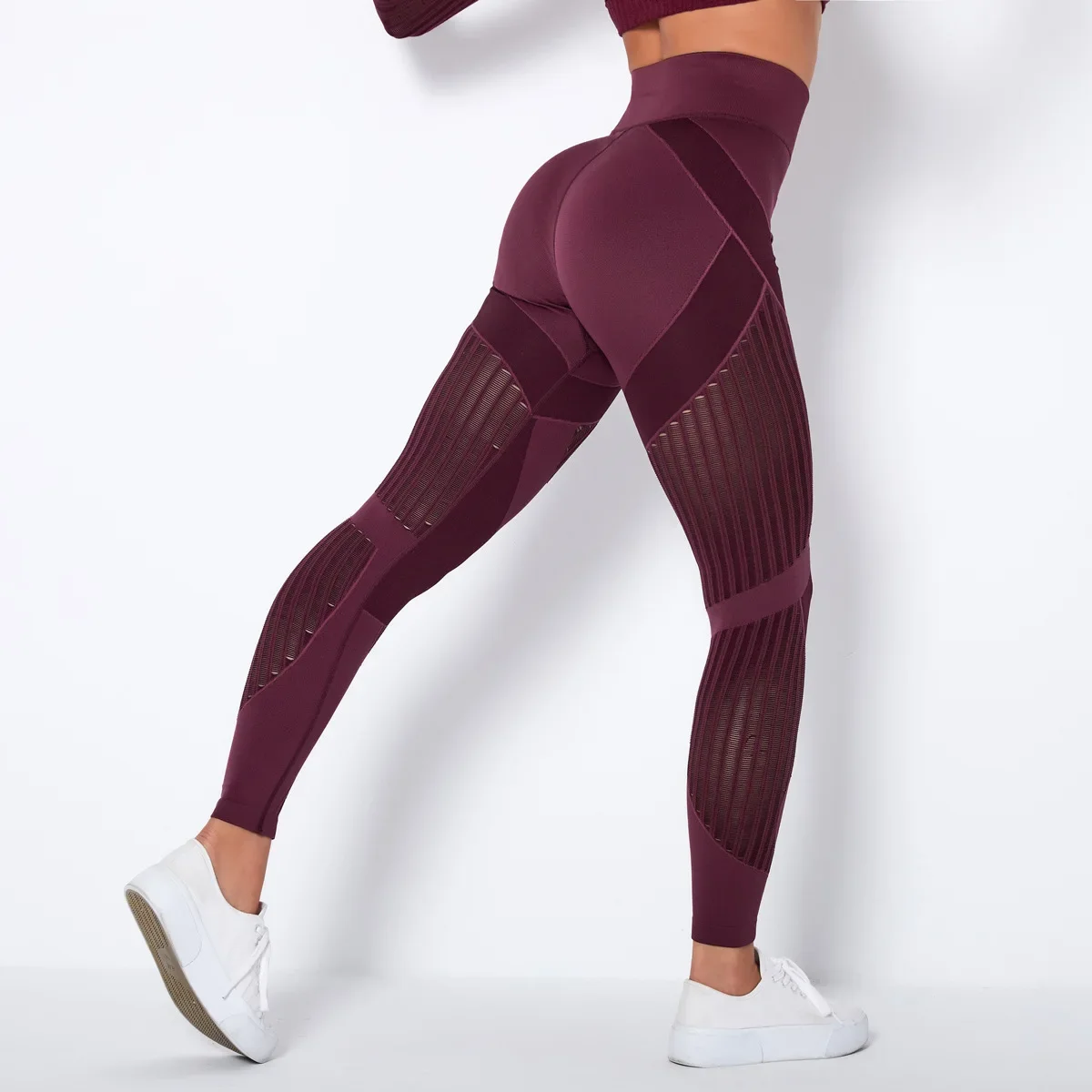 Leggings sem costura para mulheres, leggings de cintura alta, push up, sexy, magro, sem costura