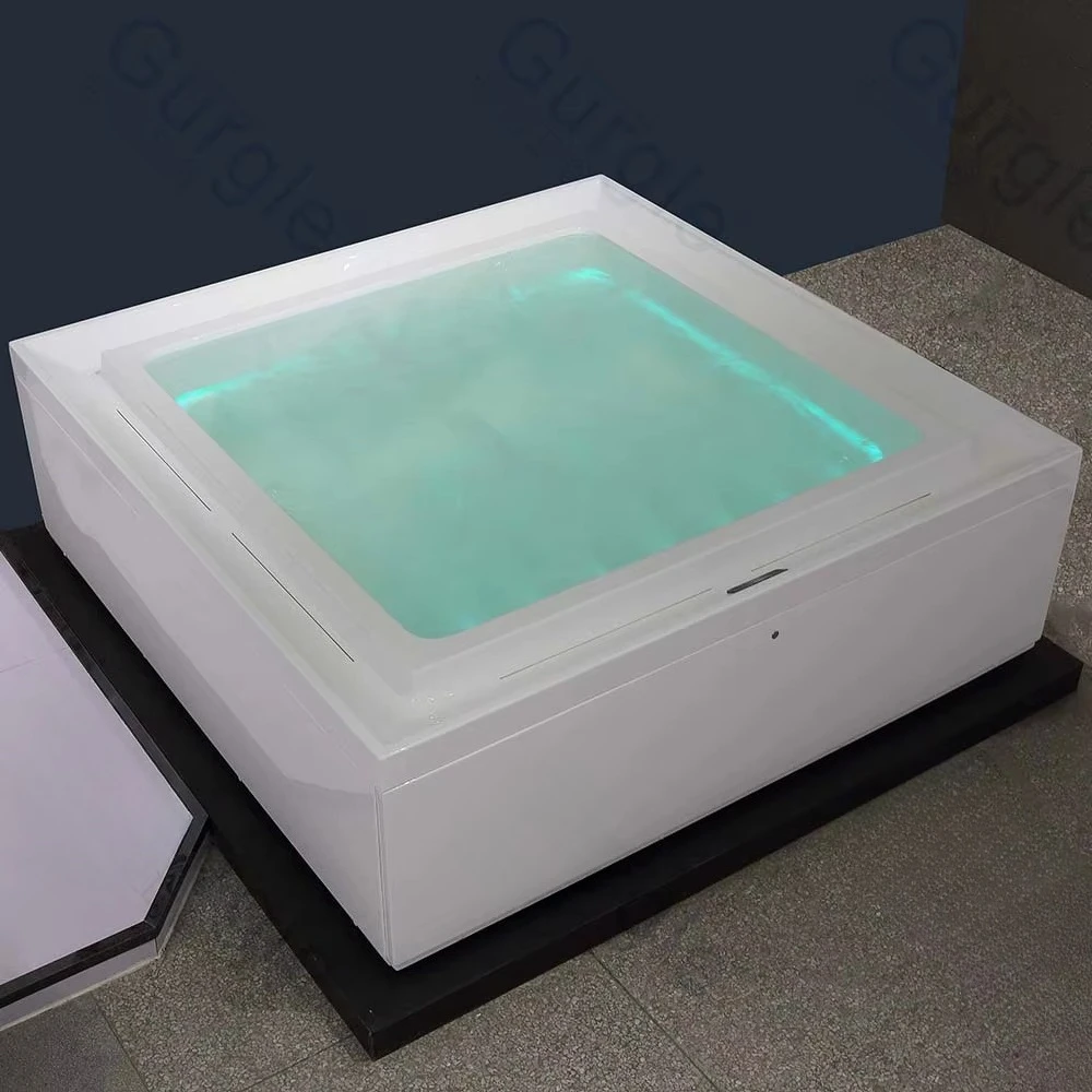 New Design Whirlpool Air Jet Spa Bath Tub Adult Jacuzzier White Acrylic Freestanding Massage Bathtub