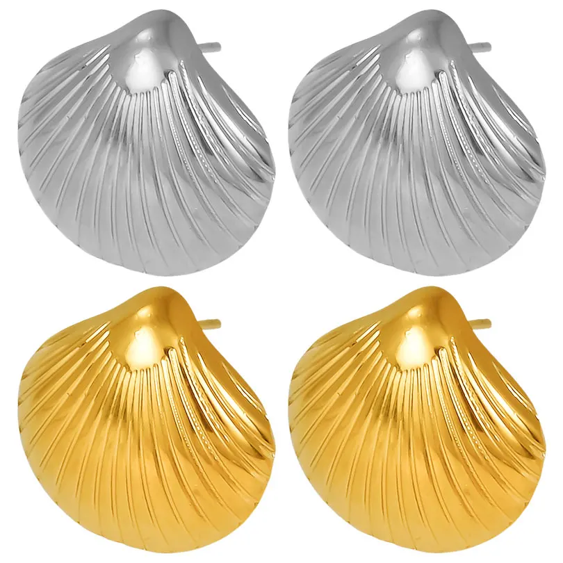 

Minimalist Multiple Shell Design Stainless Steel Earring Studs For Women Luxury Aesthetic Party Jewelry Accessories Gifts