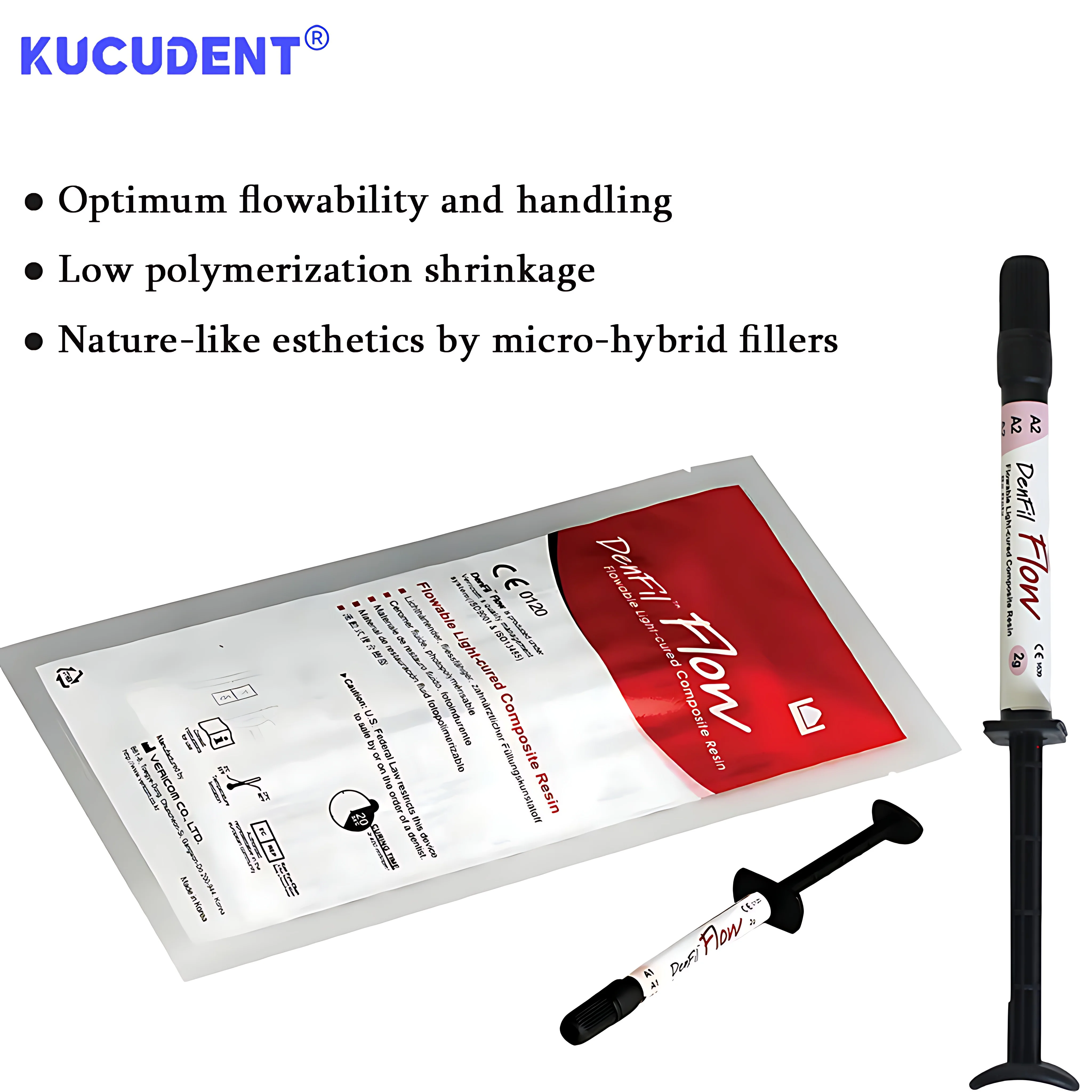 DenFil Flow Resina Composta Fluxível Dental Fotopolimerizável Radiopaca - Relleno Dental Adesão Restauração de Coroa