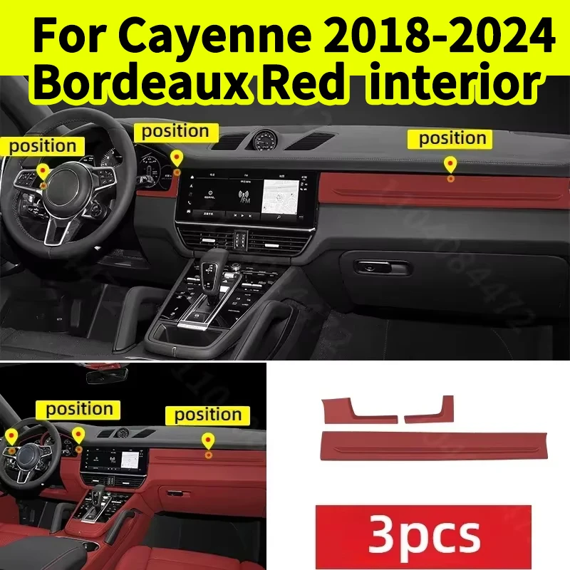 Original Car Bordeaux red car interior parts for Porsche Cayenne Coupe S Gts Turbo Screen Watch Sticker for Cayenne Accessories