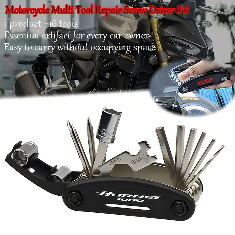 

Для HONDA CB1000 CB 1000 HORNETSP 2024 2025 CB750 HORNET мотоциклетный многофункциональный инструмент для ремонта 16 функций набор отверток