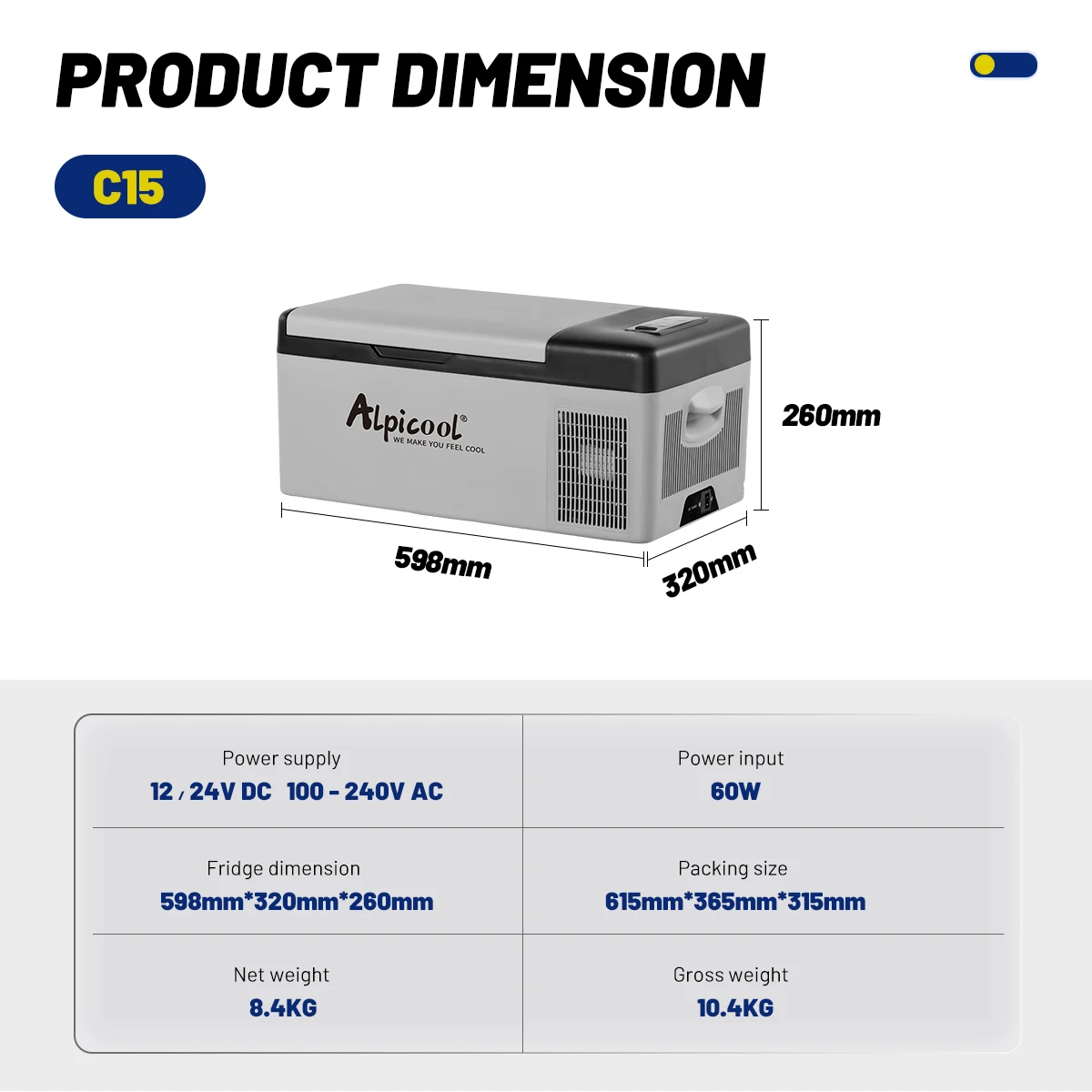 DC12V/24V AC220 Volt Frigorifero per auto Congelatore portatile Frigo per auto RV Compressore elettrico Dispositivo di raffreddamento con controllo app 15.3L/20L