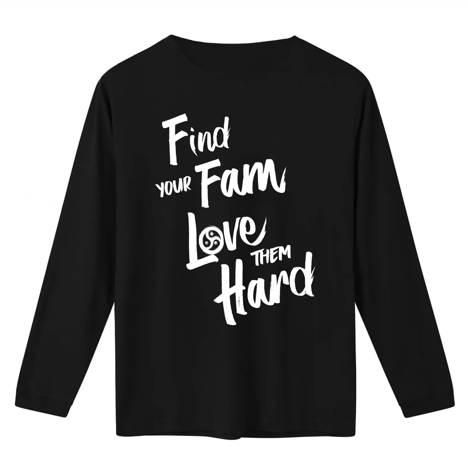 Find Your Fam- BDSM Triskelion T-Shirt Summer Casual Cotton Tee Oversized Streetwear Tops Vintage Graphic Print 100% Cotton