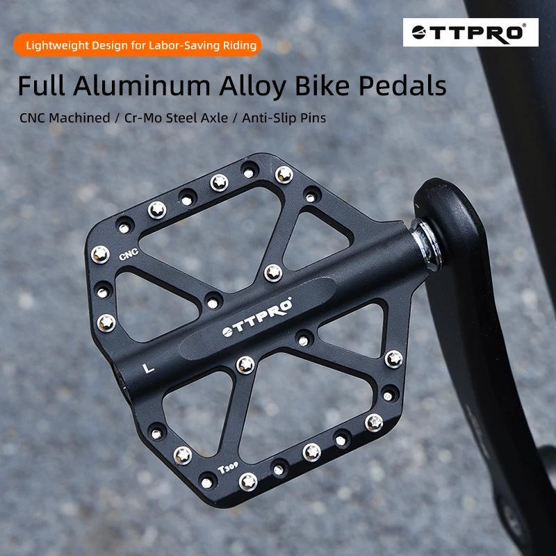 TTPRO Bike Pedal Ultralight Pedal Platform for Road Mountain Bike Anti-slip Nylon Sealed Bearings Flat Pedals MTB Bicycle Part
