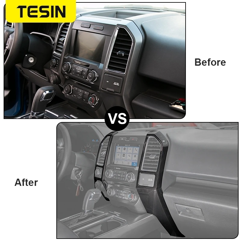 TESIN Car Central Console Dashboard Air Outlet Vent Trim Cover for Ford F150 2015 2016 2017 2018 2019 2020 Interior Accessories