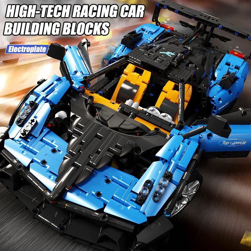 Technical 2289pcs Paganis Racing Car City Sports Vehicle Building Blocks Electroplating Supercar Bricks Toys For Children Gifts