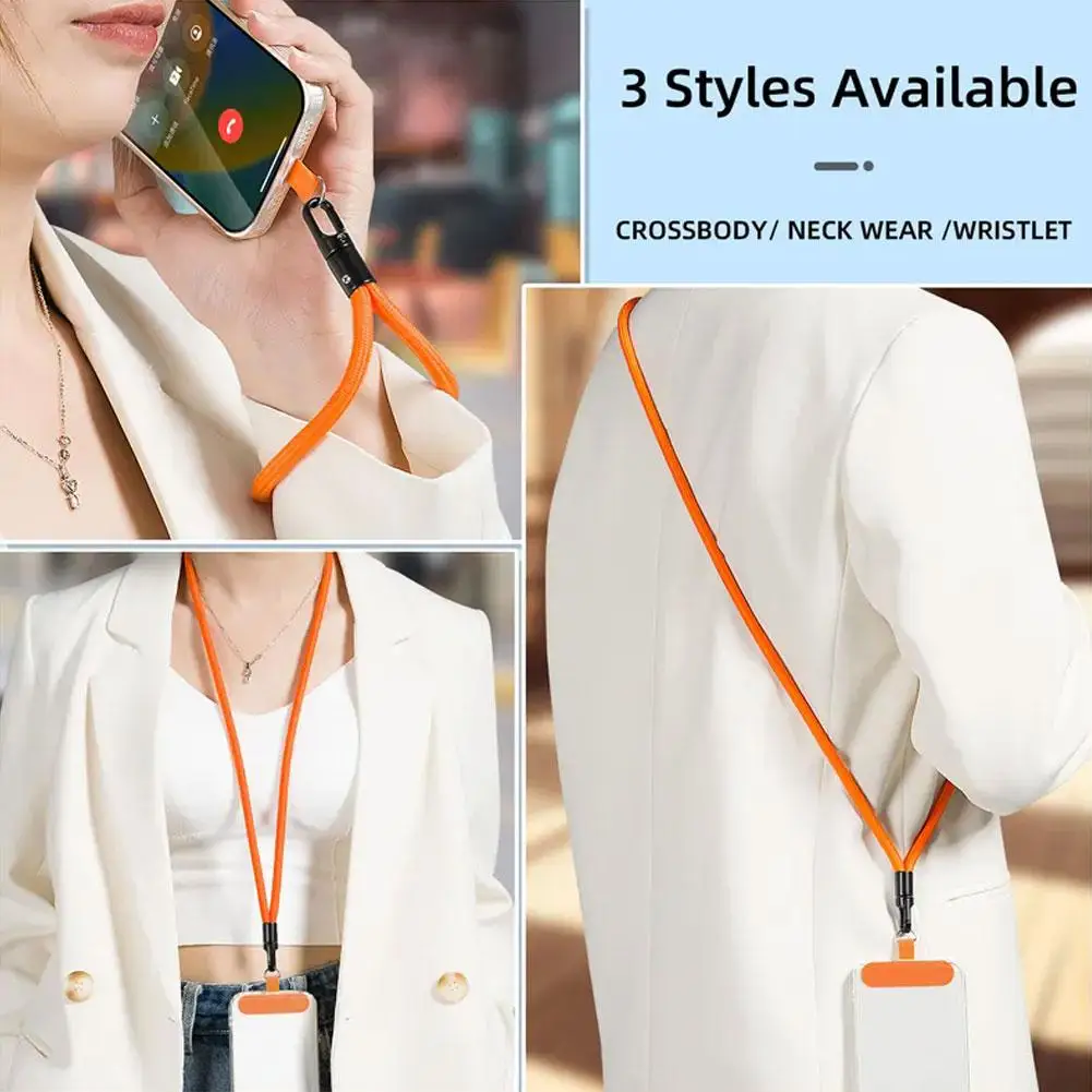 Multifunctional Phone Lanyard Cute Woven Wrist Strap Creative Security Wristband Earphone Anti-lost Short Rope Portable Keychain