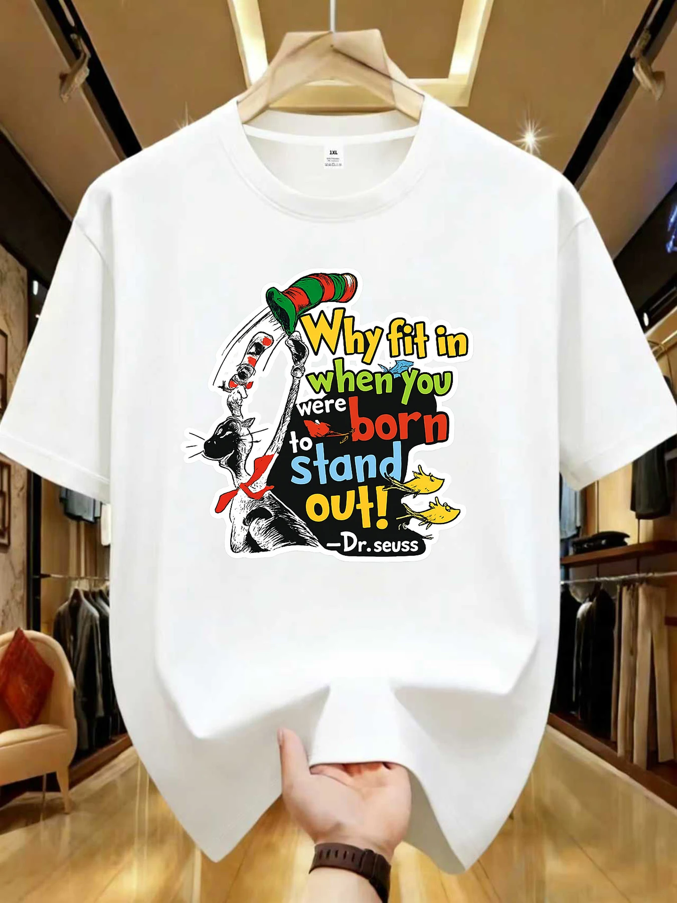 

【WZM1041103】Женская летняя повседневная футболка больших размеров с круглым вырезом и креативным принтом, с короткими рукавами, в уличном стиле, универсальная.