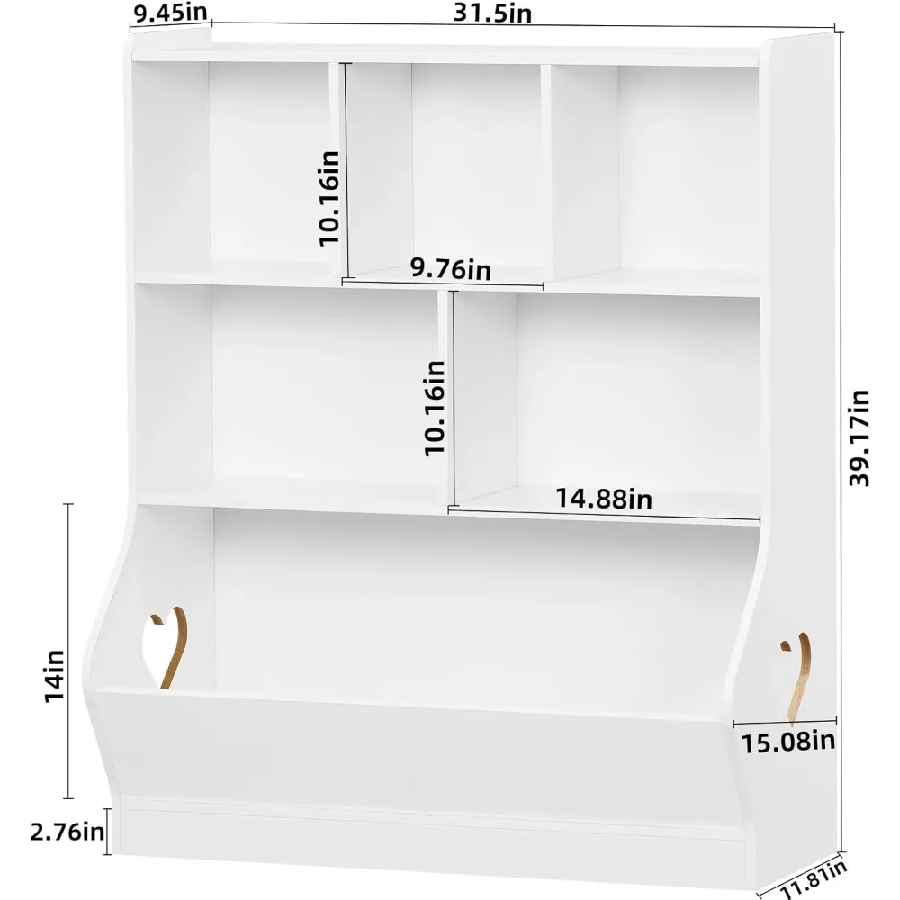 Lerliuo Kinder Spielzeug Aufbewahrung organisator, 3-stufiges Kinder Bücherregal und Bücherregal, Kleinkind 6 Cubby Spielzeug Aufbewahrung schrank, Spielzeug regal